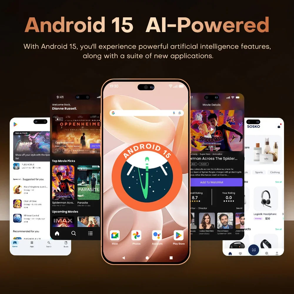Brand New Mobile Phones For Ai 17 Pro Max Smartphone Android 5G 7.3HD 22G +2TB Dual Card Dual 8000mAh Cell Phone Unlocked