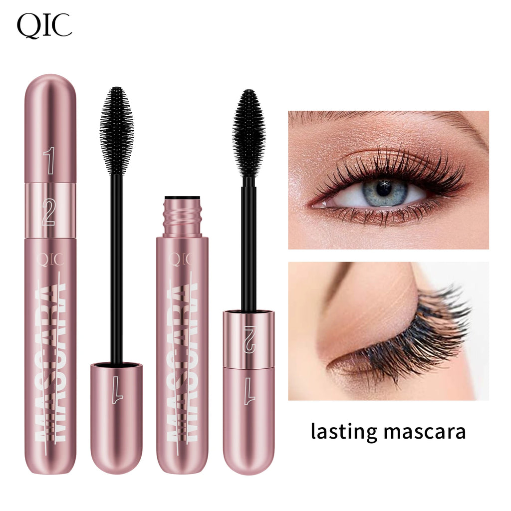 Dual-effect Waterproof Sweatproof 4D Mascara, Thick Lengthening Anti-smudge Dense Long-lasting Curling Eye Makeup