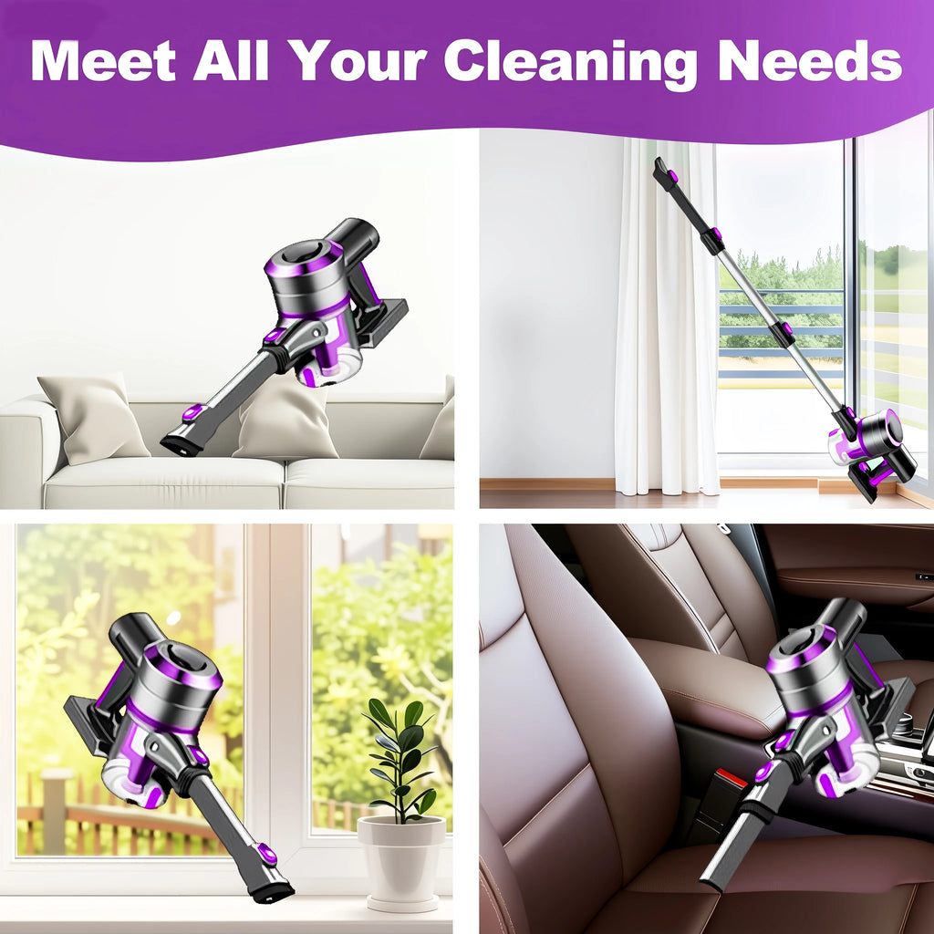40Kpa Vacuum Cleaner for Home - Lightweight, Stick Vacuum Clean with Large-Capacity Battery, Max 45Mins Runtime