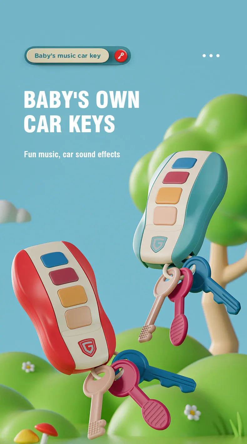 Baby Toy Musical Car Key Pretend Play Baby Vocal Music Toys Smart Remote Car Educational Toys for Children Gift for Newborn