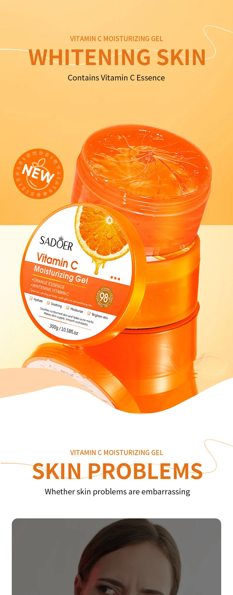 SADOER Aloe Vera Gel Hydrating Aloe Vera Gel