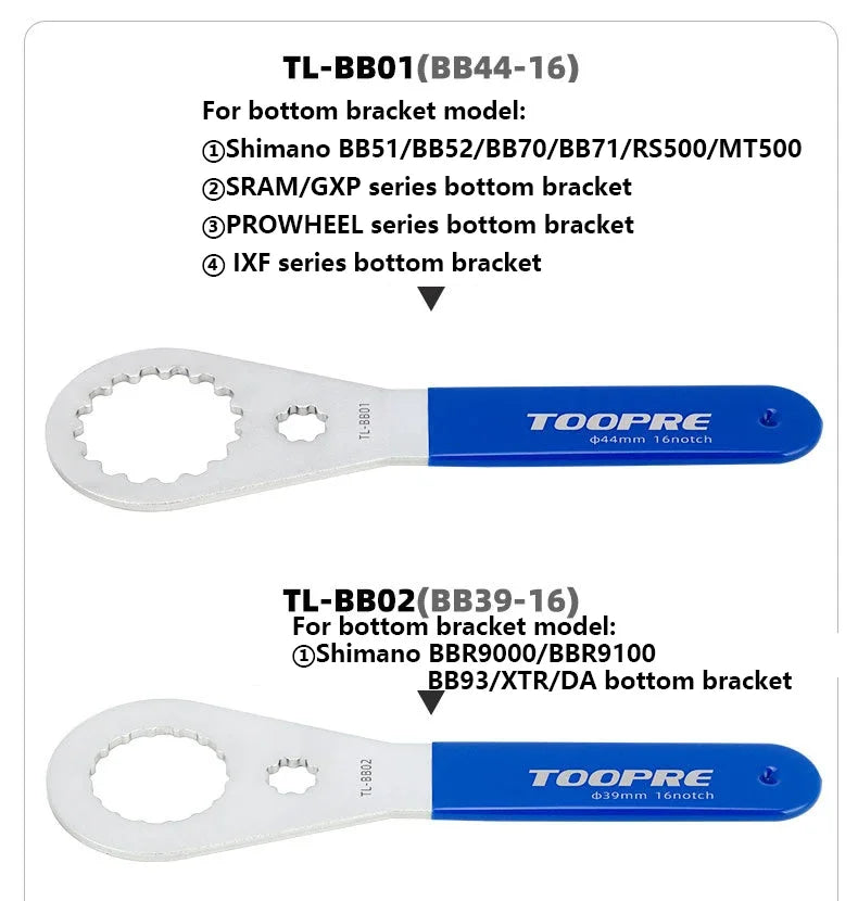 MTB/Road Bike Bottom Bracket wrench BB Bottom Bracket installation and removal tool suitable for Shimano/SRAM/IXF/DUB/BSA30