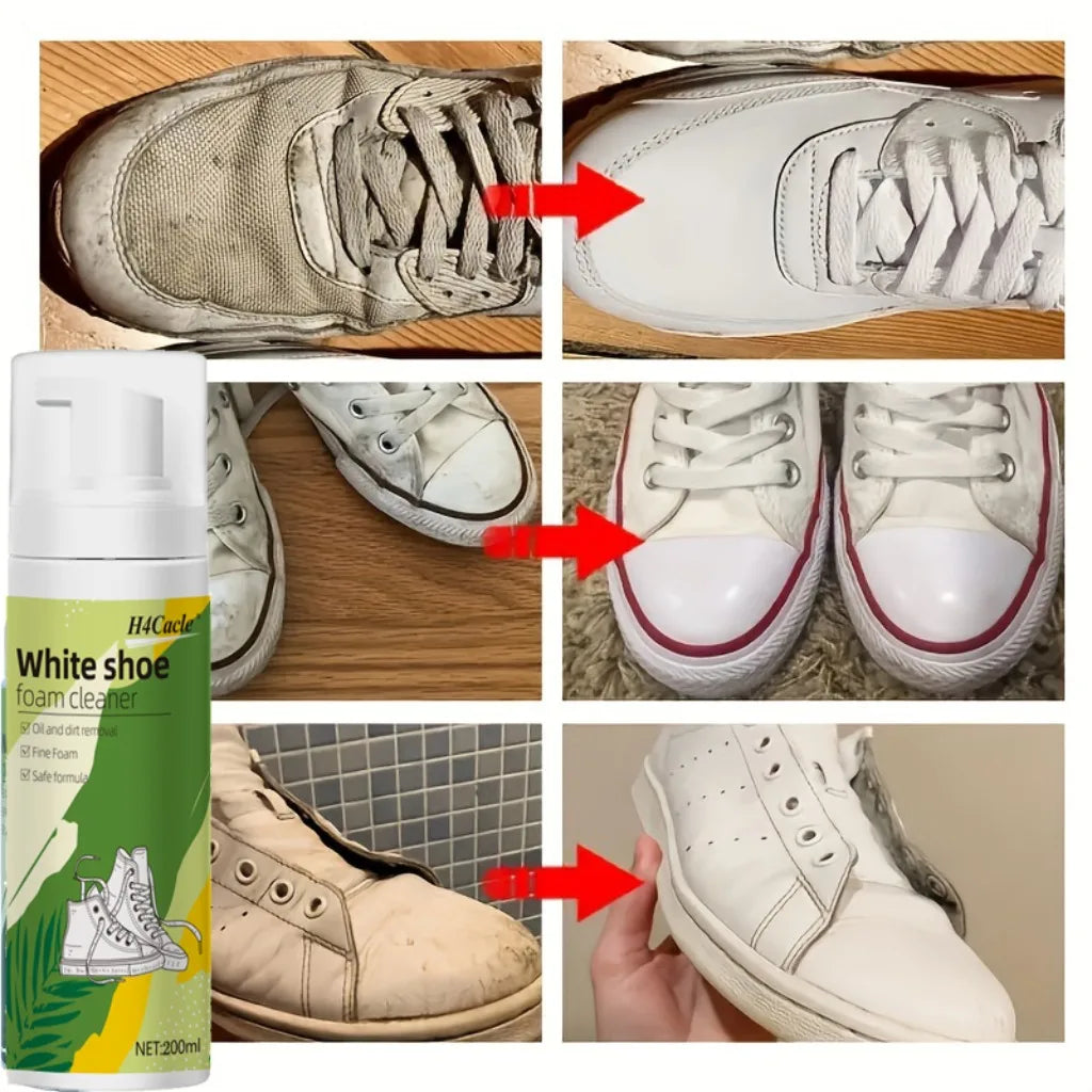 White Shoe Cleaner, Dry Cleaning Foam Decontamination for White Shoes, Boots, Canvas Leather Sneakers Cleaning Shoe Fresheners