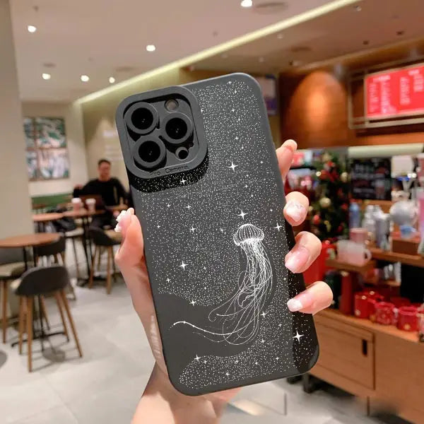 Ocean Animal Cute Dolphin Sea Turtle Dotted Painting Phone Case For iPhone 14 11 12 13 Pro Max 7 8 Plus X XR XS Silicone Covers