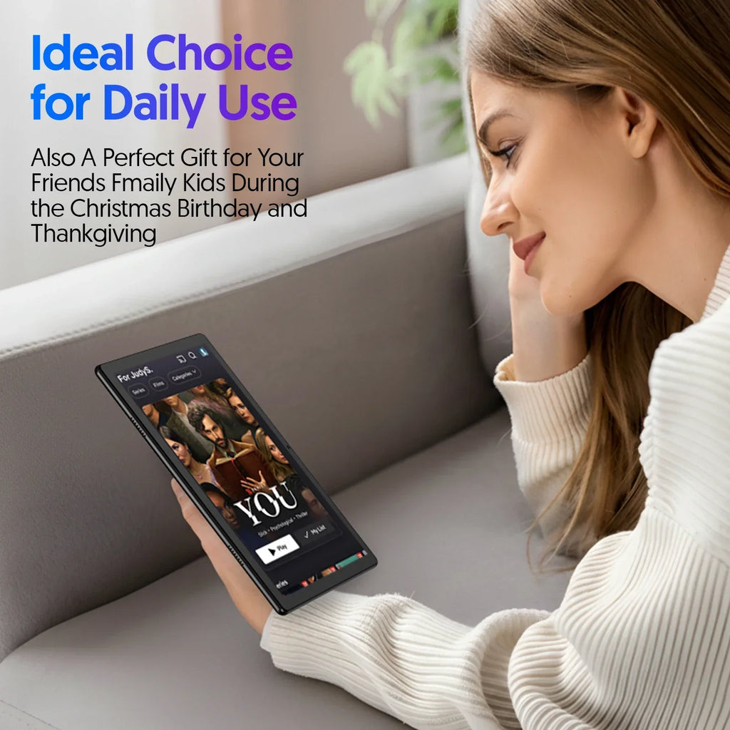 BAKEN Android 15 tablet, 10-inch, 12 (3+9)GB RAM + 64GB ROM, quad-core, 6000mAh battery, includes a free protective case