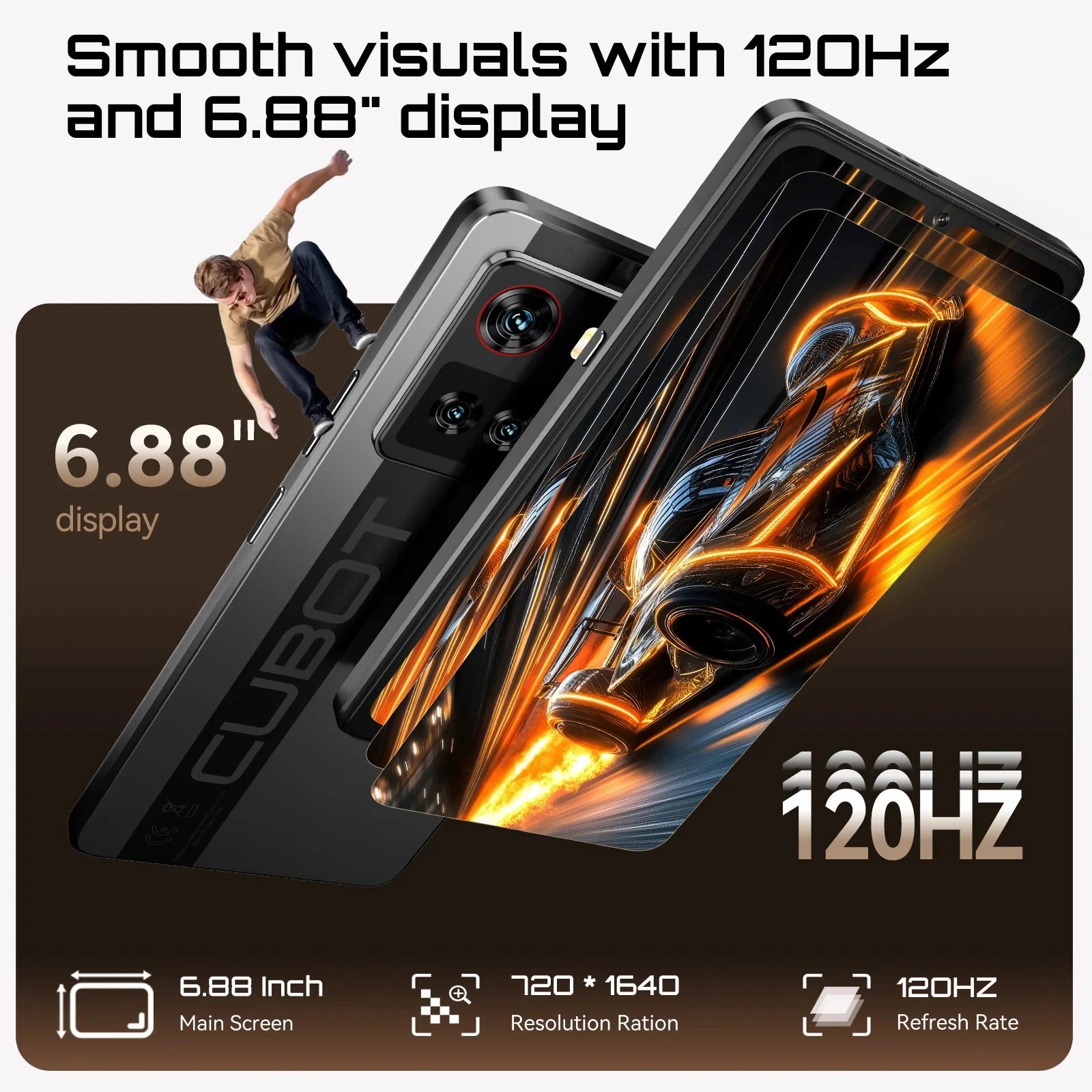 2025 NEW CUBOT X100 5G Smartphone Android 15 6.88-inch 120Hz Screen 5100mAh Battery Dimensity 7025 5G 8GB RAM+256GB ROM NFC