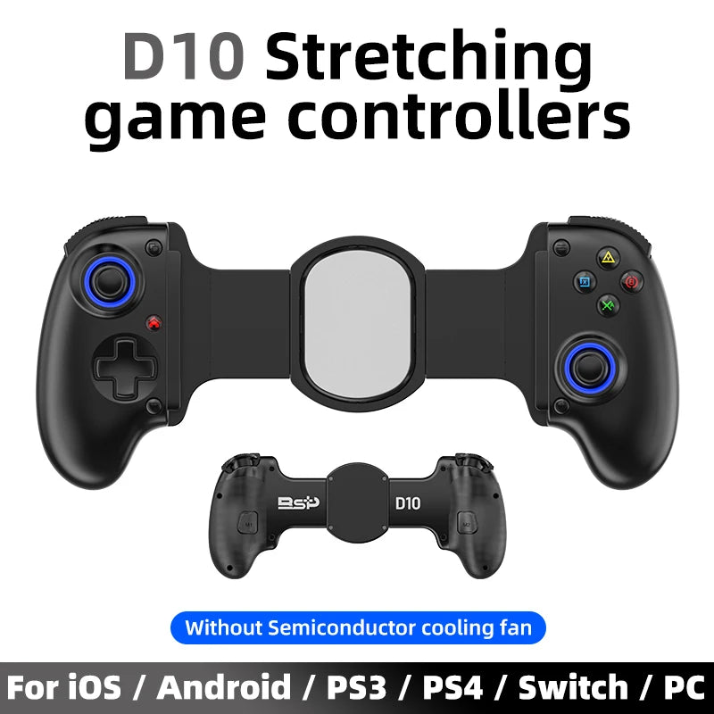 D10/D10S Stretching Cooling Gamepad Bluetooth-compatible 5.2 Joystick For SWITCH/Android/lOS/PC/PS3/PS4 Streaming Controller
