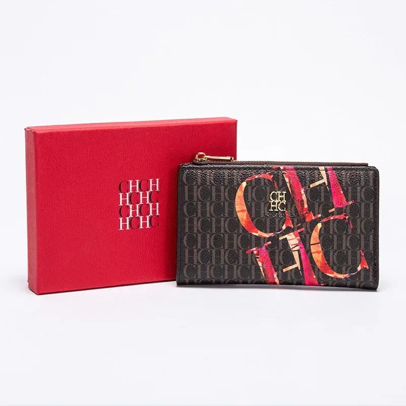 CH Exquisite Compact Portable High-quality Wallet With A High-end Feel Light Luxury Women's Cartoon Pattern Printed Wallet