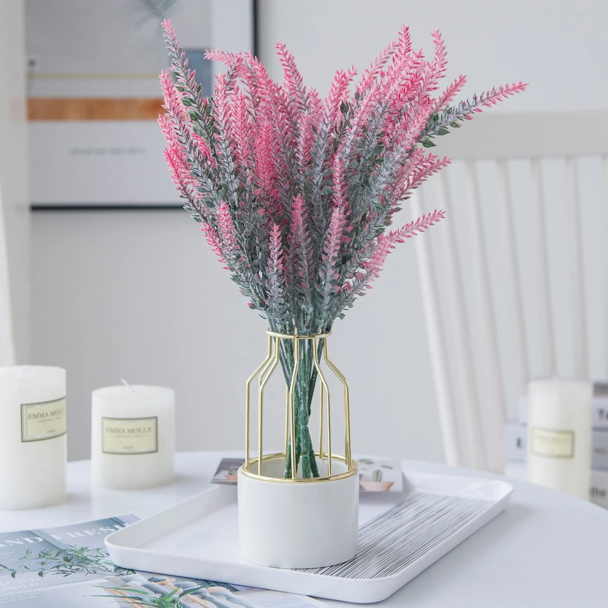5/10pcs Artificial Plastic Flowers Lavender Multicolor Vases Home Table Decor Wedding Bridal Bouquet Household Product Wholesale