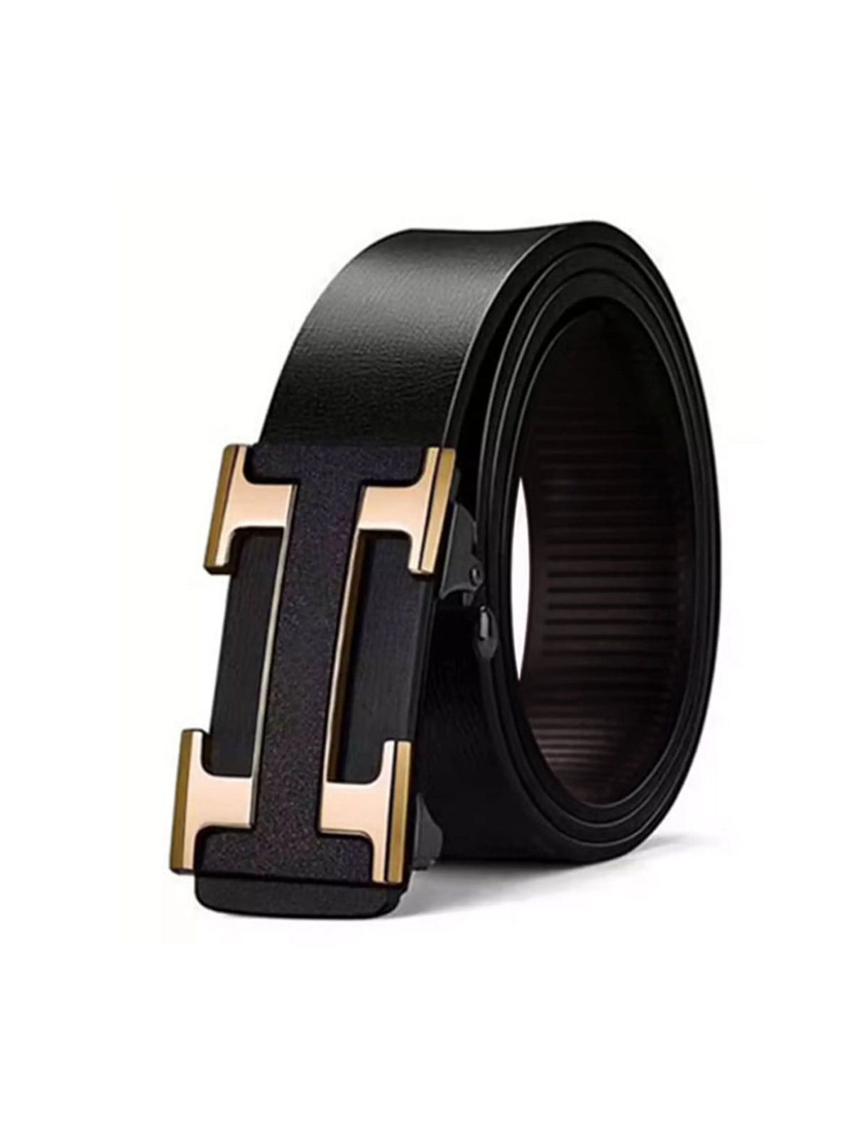 New men's belt letter buckle tide wide fashion casual Joker business belts.