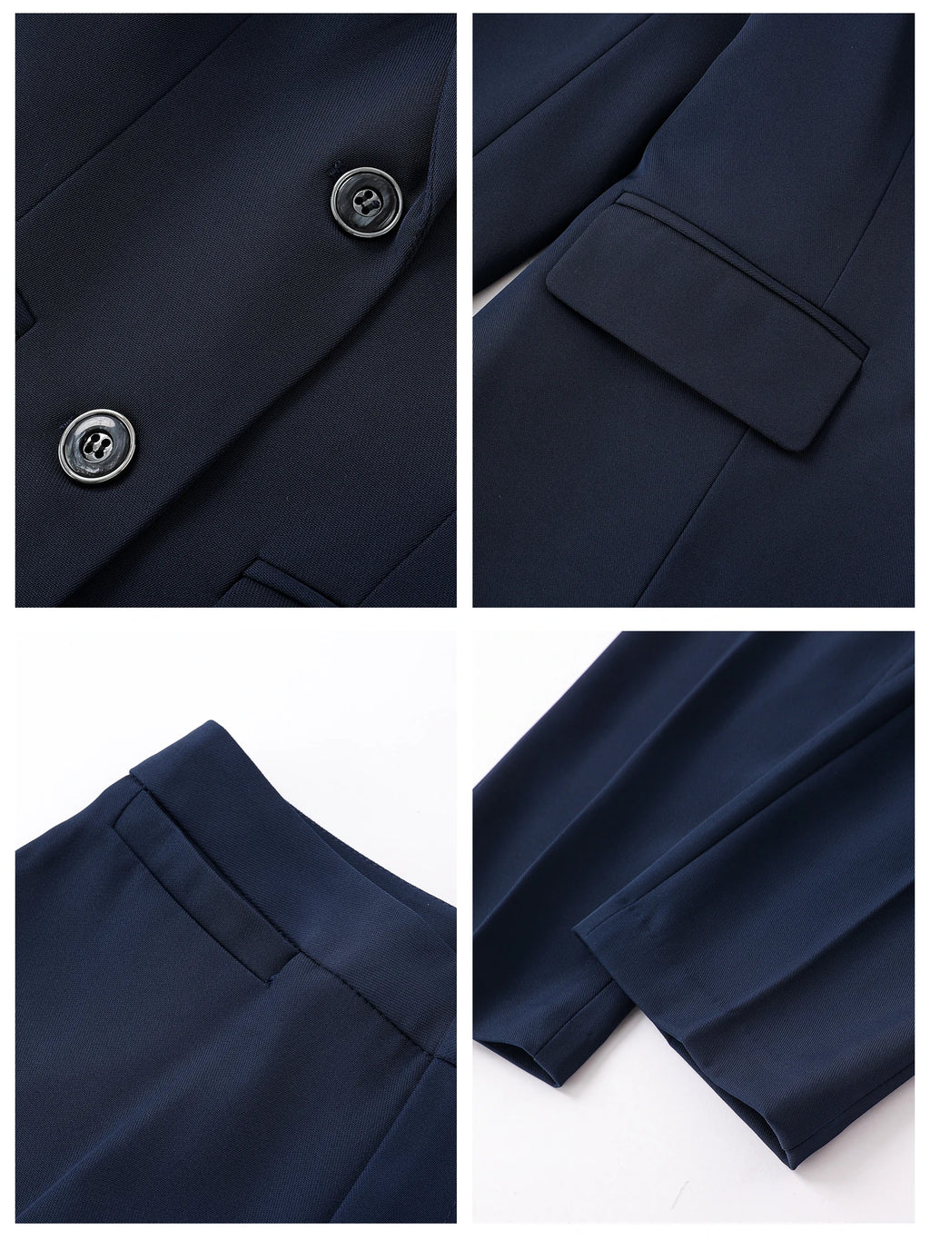 Single-Breasted Notch Lapel Suit Set: Slim-Fit Blazer & Formal Trousers, Minimalist Commuter Style with Elegant Sophistication