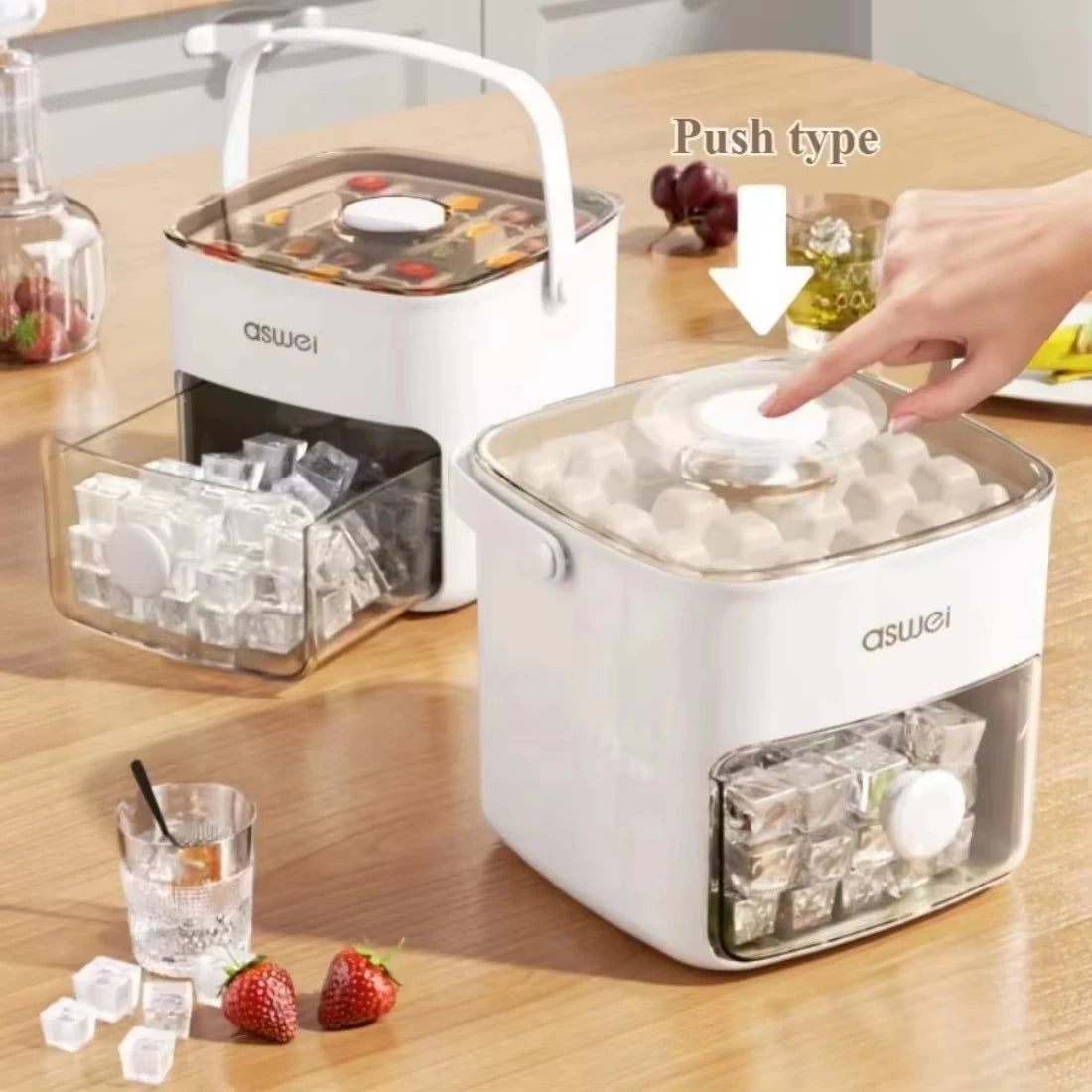 48 Rows Ice Maker With A Simple Press On Lid Double Layer Design Essential For Making Homemade Ice For Desserts And Beverages