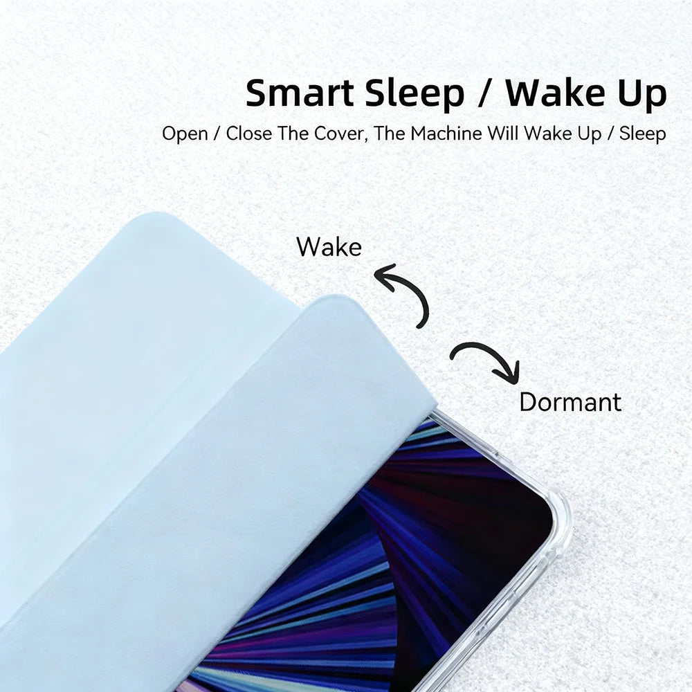 For iPad 10th 11th Generation A16 Air 4 5 6 7 Pro 10.9 11 2024 2025 Magnetic Flip Smart Cover Soft Silicone Pencil Holder Case