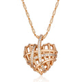 Kinel Unique Hollow Heart Pendant Necklace for Women Natural Zircon With 585 Rose Gold Color Modern Party Wedding Daily Jewelry