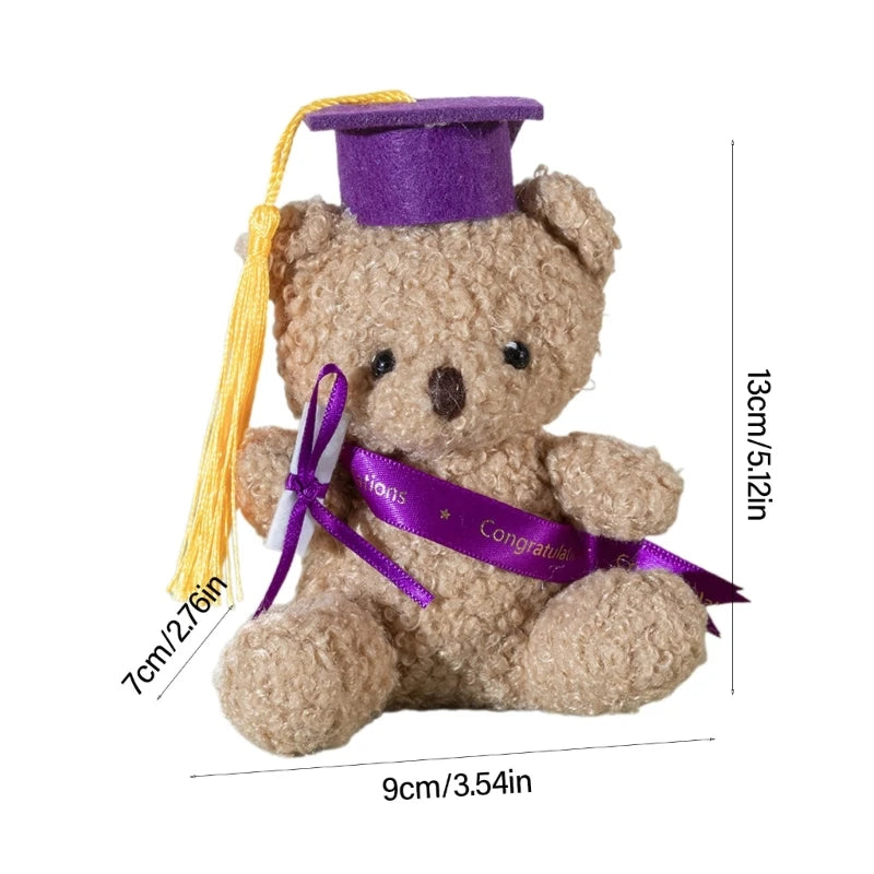 Plush Toy Stuffed Bear Graduate Student Souvenir Graduation Gift Bachelors Hat Graduation Hat Gift for Schools