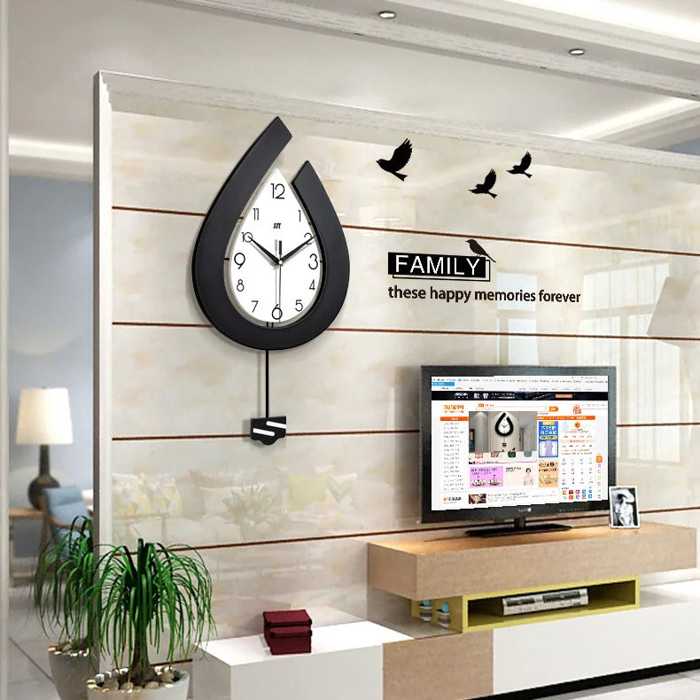Wall Clock for Living Room, Creative Fashion, Modern Simple Home Swing Clock