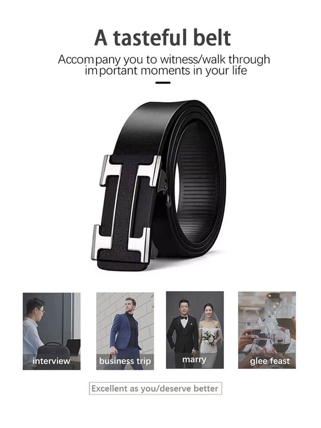 New men's belt letter buckle tide wide fashion casual Joker business belts.