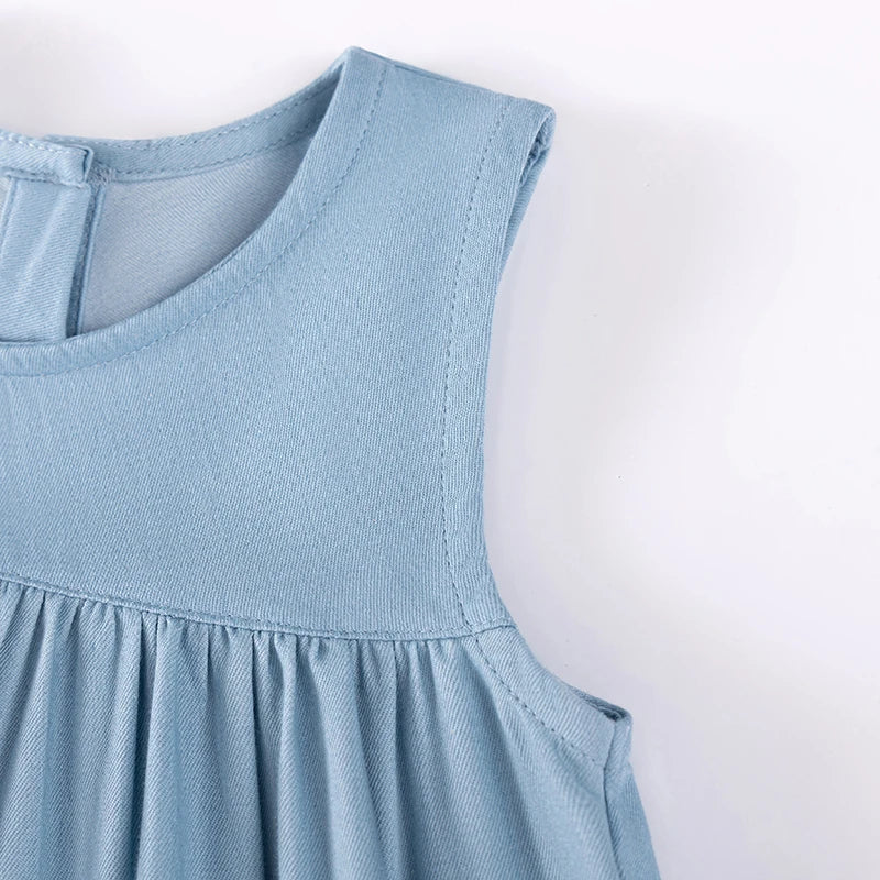 Little maven Children's Clothing Summer Baby Girls Sleeveless Dress Kids Clothes Vest Dress Fruit Cherry Girls Denim Dresses