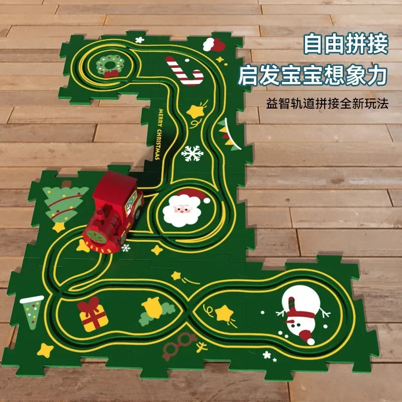 Kids Puzzle Puzzle Electric Track Car DIY 3-6 Year Old Children's Automatic  Car Track Christmas Gift Toy Set Electric Track Car