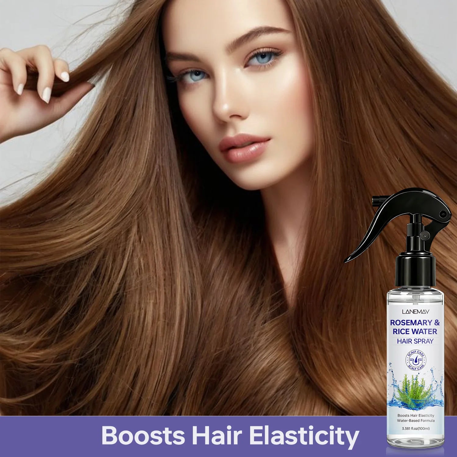 Rosemary & Rice Water Hair Spray – Boost Elasticity & Soften Strands Refresh and Revitalize Your Hair.