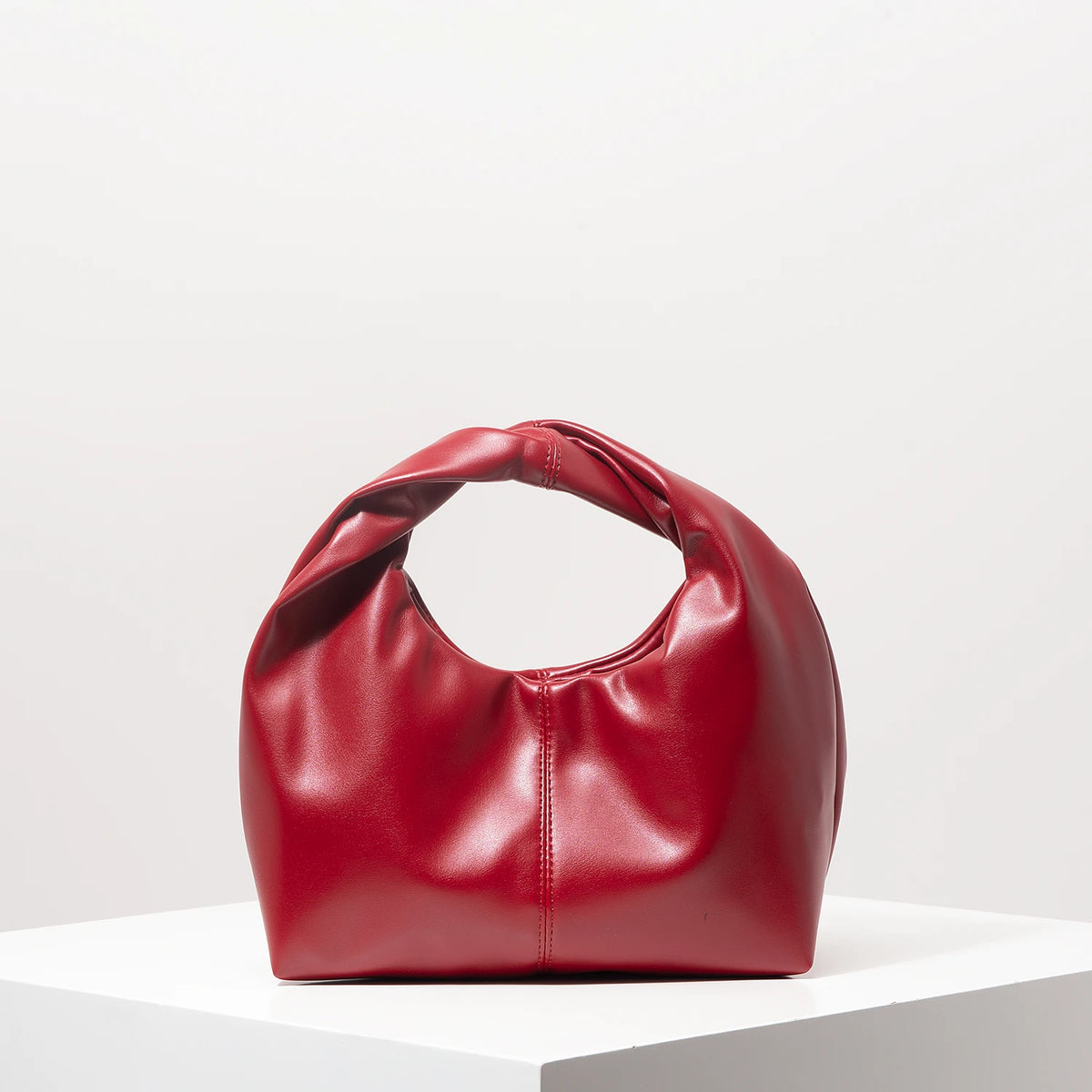Stylish twist square bag, solid color top clutch bag, simple and versatile commut