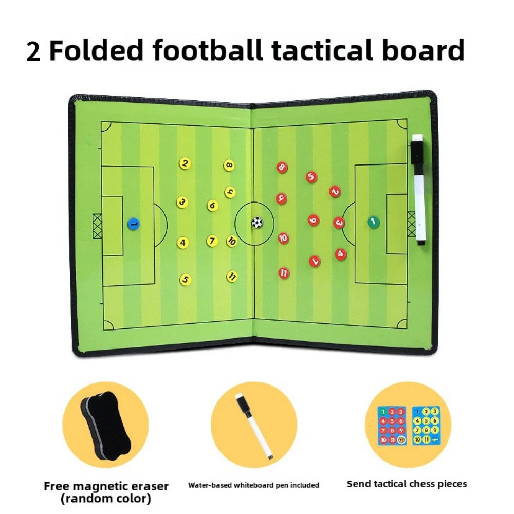Football Tactics Board Soccer Coaching Boards Folding Leather Teaching Board with Magnetic Pen
