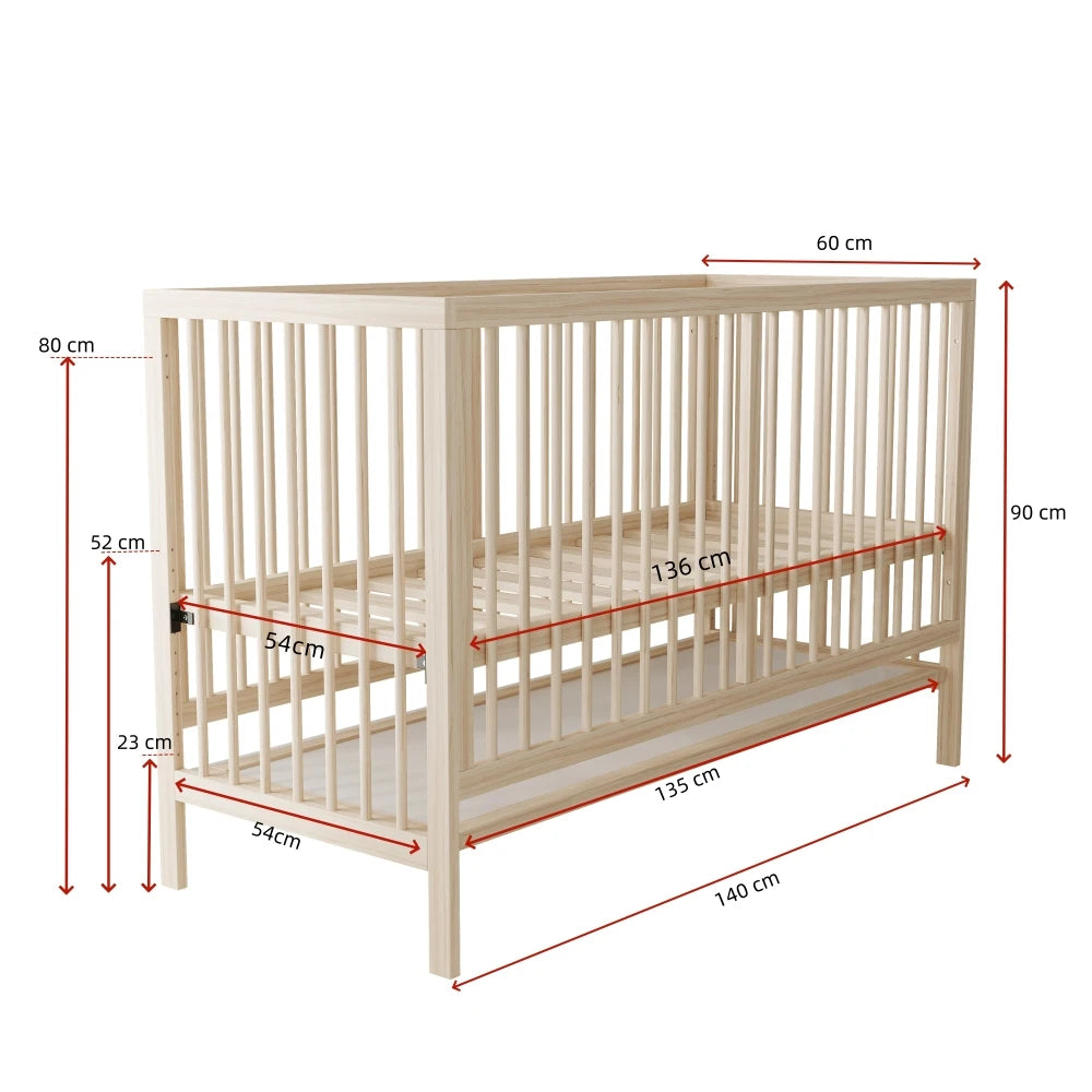 Multifunctional Wooden Baby Cot That Can Convert To Extra Bed Painting Board Rack Desk Height Adjustable Without Mattress