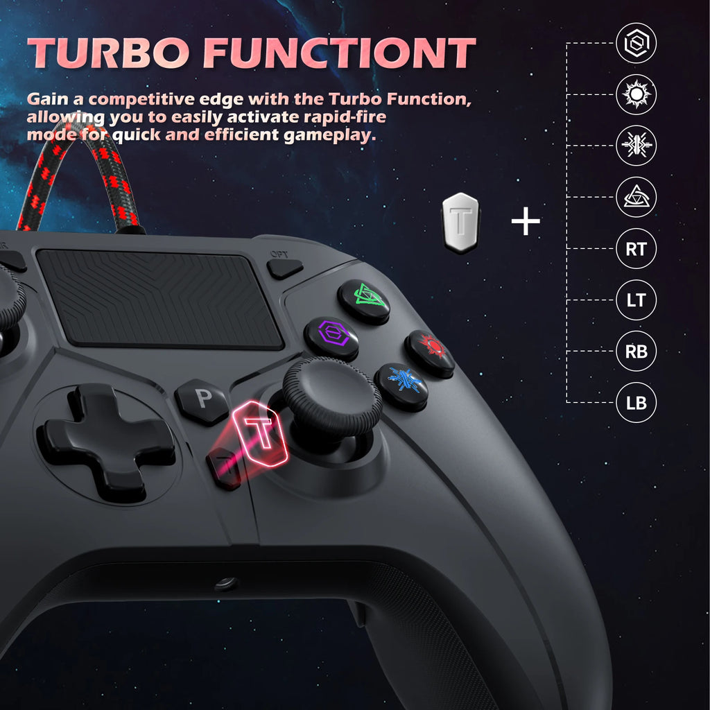 Gamepad For playstation 5 PS5/PS4/Pc Console Wire Controller With Turbo Touchpad Hall Trigger, Vibration Headphone Function Game