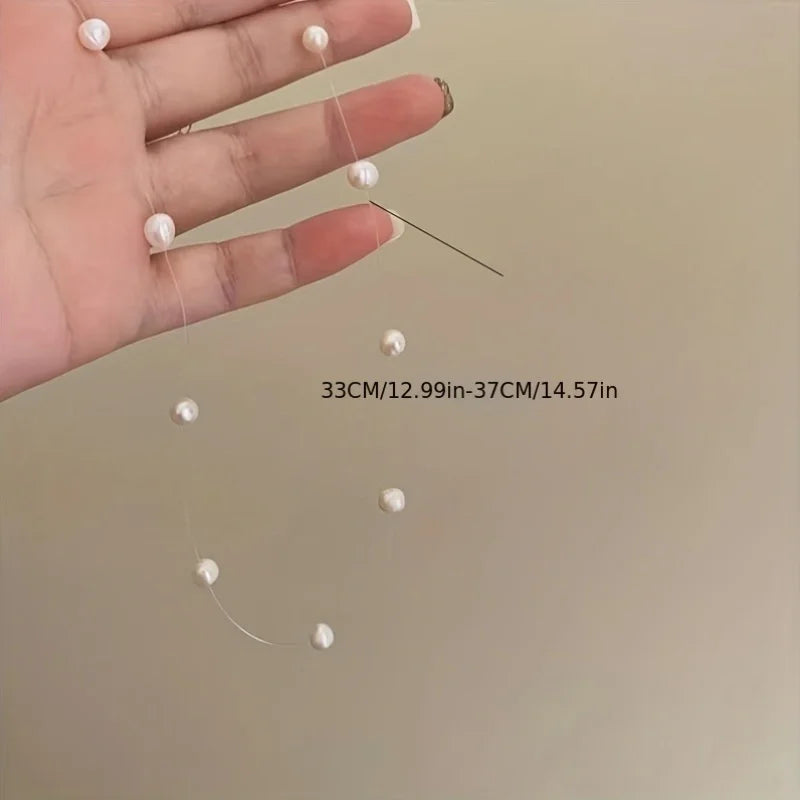 Fashion Simple Design Faux Pearl Splicing Necklace Women's Niche Light Luxury Trend Party Jewelry Accessories Gifts
