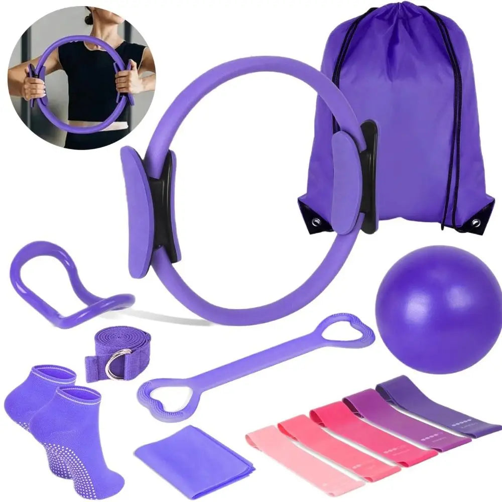 13Pcs/Set Portable Pilates Ball Set Body Shaping Professional Yoga Pilates Circle Improve Health Weight Loss