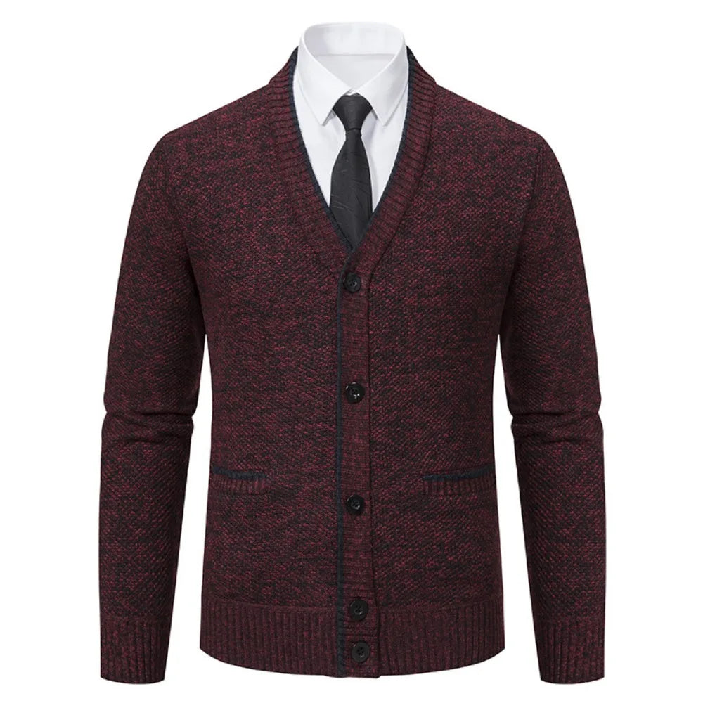 2025 New Autumn Winter Brand Fashion Knitted Sweater Men Cardigan Sweater Black Korean Casual Coats Jacket Mens Clothing
