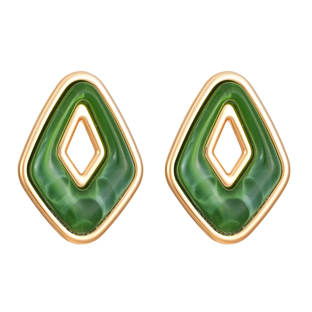 Hollow Geometric Fashion Statement Jewelry Women Summer Colorful Boho Chic Design Trendy Stud Earrings