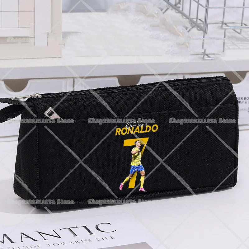 CR7 Pencil Cases Cartoon Football Star Ronaldos Large Pen Bags Fashion Boys Girls Pencil Bag School Stationery Supplies Gift New