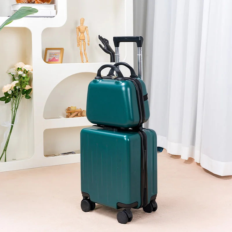 14-Inch Lightweight Mini Password Box Unisex Portable Luggage Set Carry-On Suitcase for Air Travel Check-In Bag 14 inch carrier