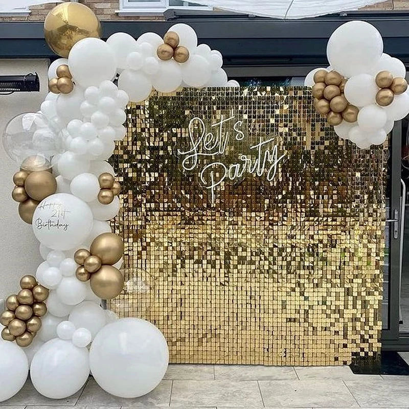 3FTx6FT Shimmer Wall Backdrop 18Pieces Square Sequin Panels Shiny Wall Sequins for Birthday Anniversary Wedding Engagement Party