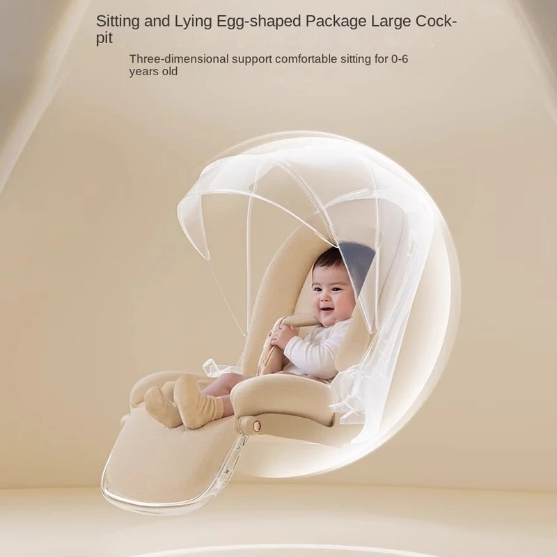 Baby carrige can sit or lie down Lightweight Folding Newborn Baby High Landscape Stroller Two-way Push Anti Vibration Wheels