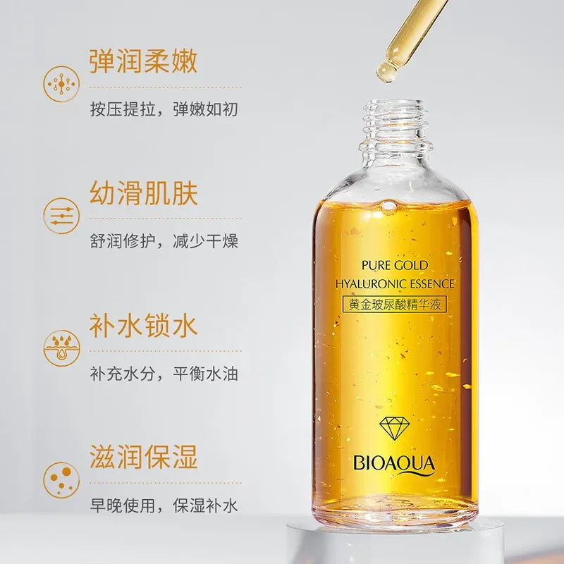 BIOAQUA 24K Gold Hyaluronic Acid Serum for Face Skin Care Moisturizing Skin Rejuvenating Anti-wrinkle Skincare Facial Serum