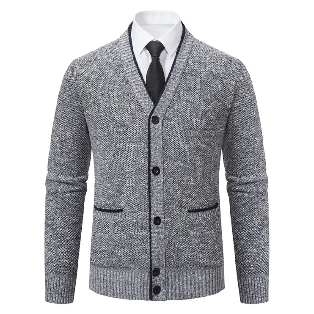2025 New Autumn Winter Brand Fashion Knitted Sweater Men Cardigan Sweater Black Korean Casual Coats Jacket Mens Clothing