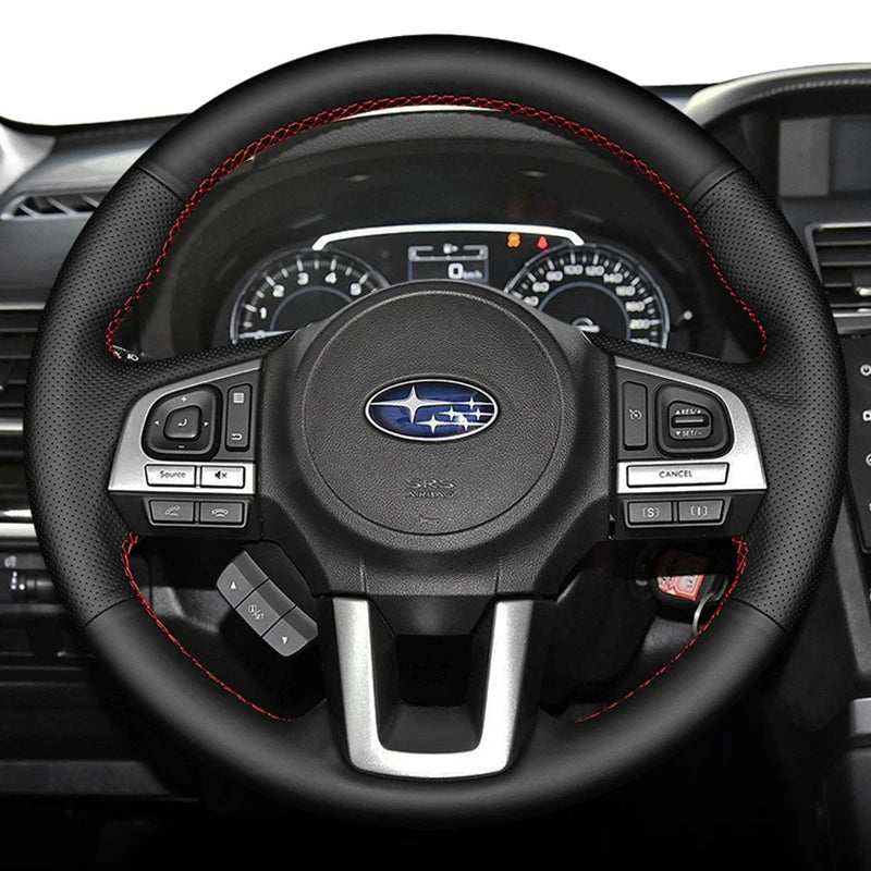 Custom Car Steering Wheel Braid Cover Genuine Leather 100% Fit For Subaru Legacy 2016 Outback 2015 2016 XV 2016 Forester 2016