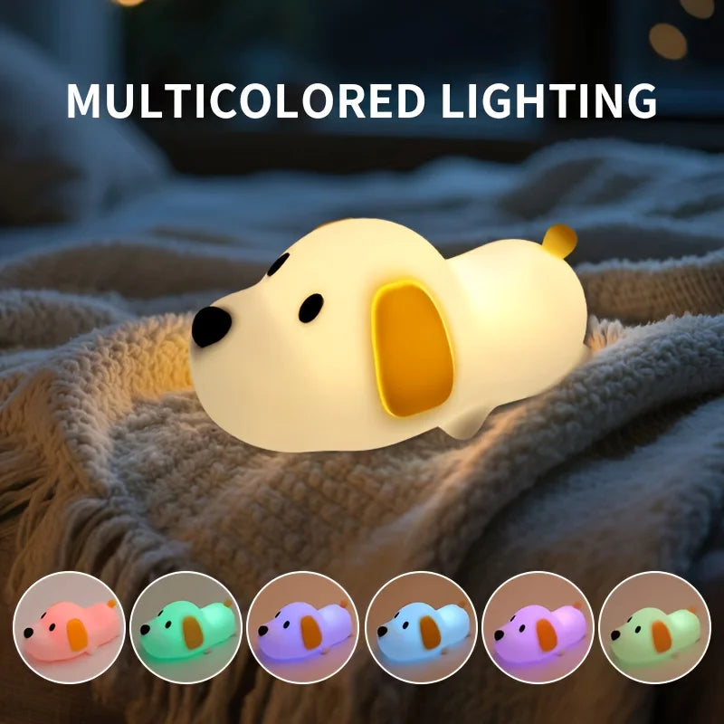 Cartoon Dog Night Light, Reading Lamp, Rechargeable and Timable. Ideal for home decor,birthday/holiday gifts,and sleep with you