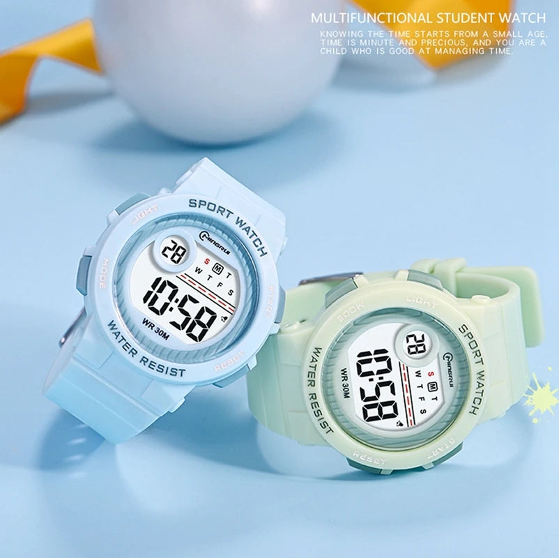 Children Watch Waterproof Digital Watch for Girls Boys Blue Electronic Sport Kid Watches Alarm Swimming Clocks Gifts