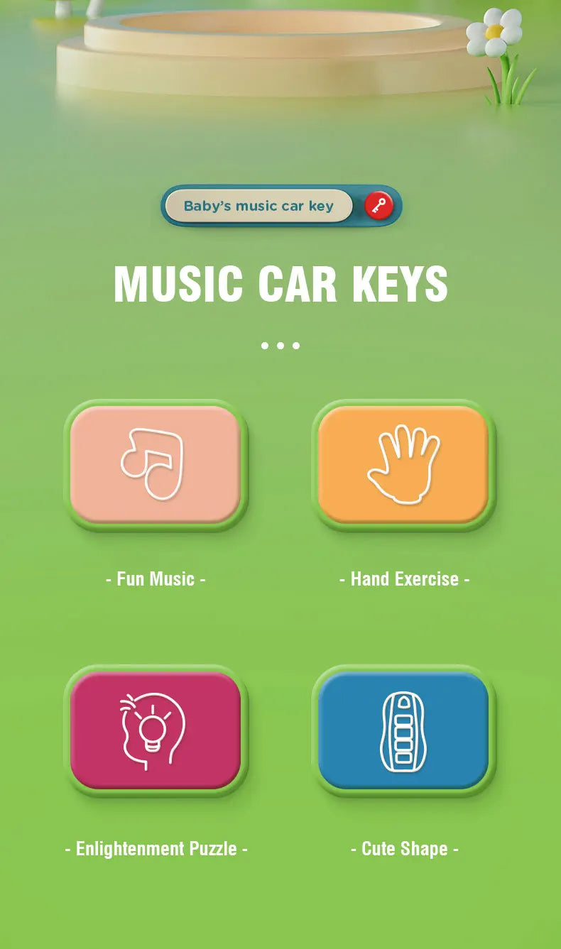 Baby Toy Musical Car Key Pretend Play Baby Vocal Music Toys Smart Remote Car Educational Toys for Children Gift for Newborn