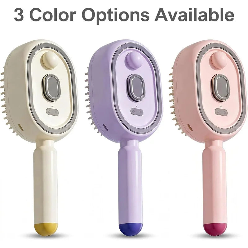 3 in 1 Electric Spray Air Cushions Massage Comb Self Cleaning Steam Essential Oil Brush Rechargeable Spray Scalp Massager Combs