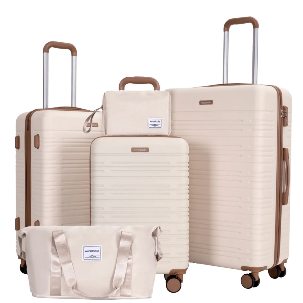 Luggage sets 5 Pieces,Hardshell Suitcase set with Double Spinner Wheel,Travel Case with TSA Lock and Weekend Duffle Bag