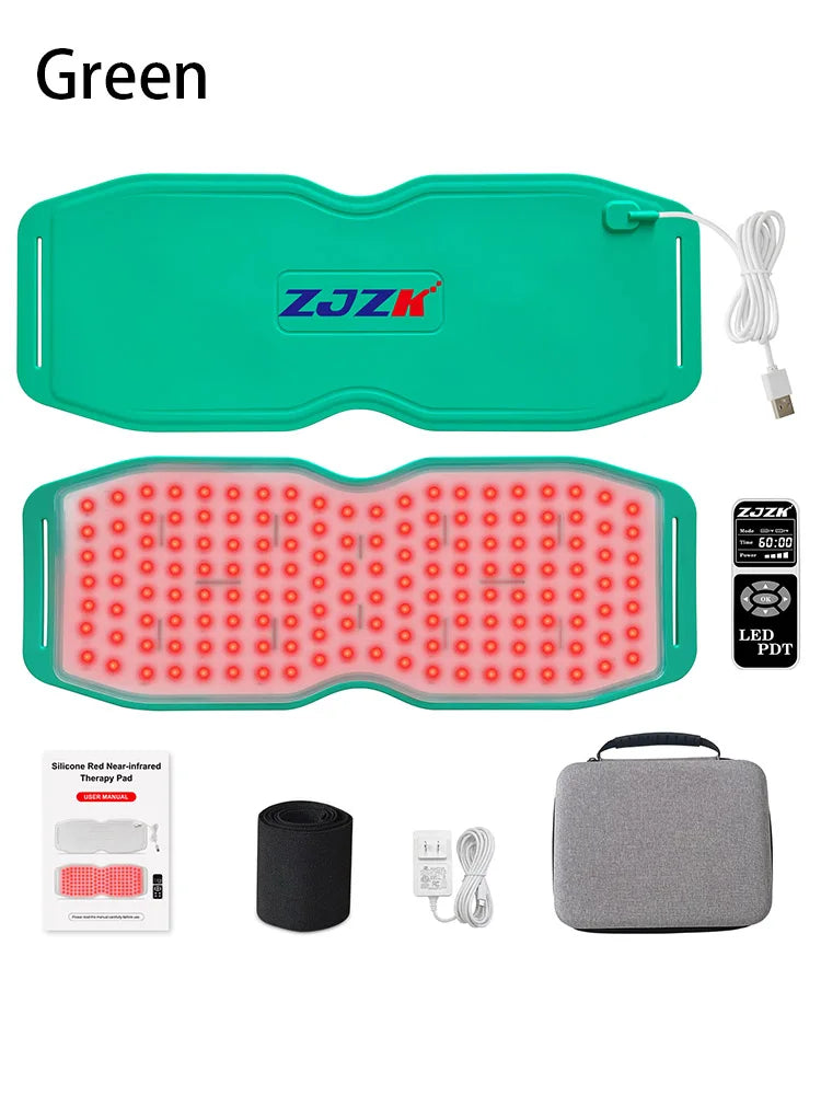 Red light therapy belt relief Silicone NIR Infrared Light Therapy Devices for Back Abdomen Knees Wrists Joints 450 LED chips
