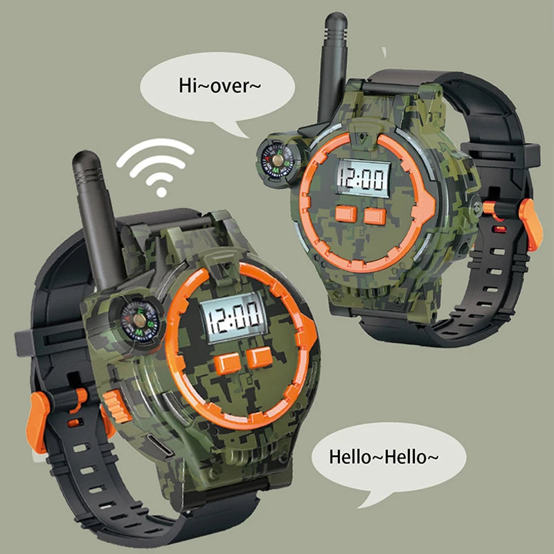 Kids 2PCS Rechargeable Walkie Talkies Two-Way Radios with Flashlight Compass for  Boys Girl Camping & Hiking Adventures