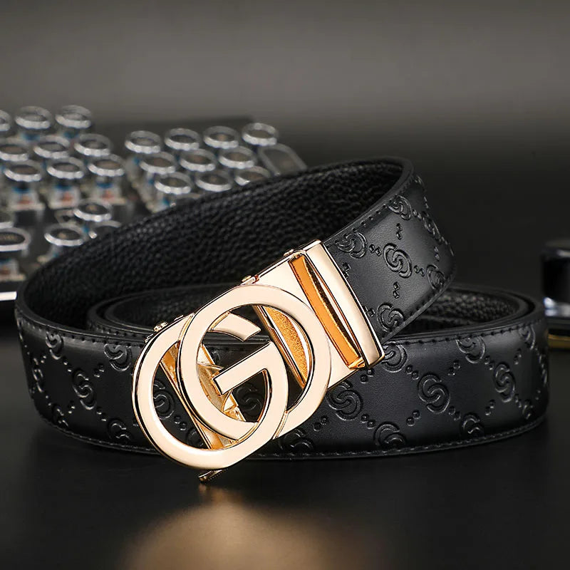 2025 High Quality New 3.4cm Belt women Luxury Automatic Buckle Leather Strap for men Belt Designers Brand Male Belt for jeans