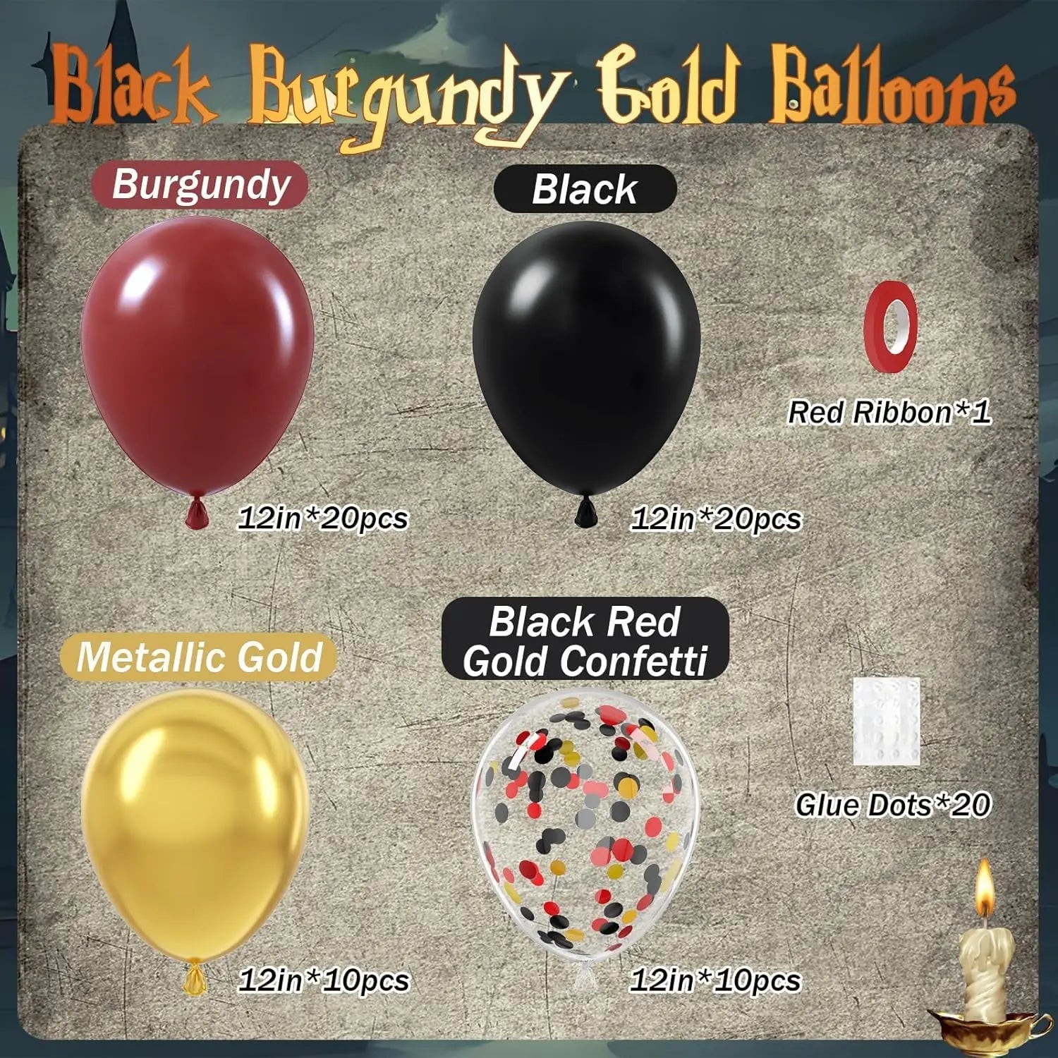 60 pcs12inch Black Burgundy and Gold with Confetti Balloons for Maroon Themed Birthday Baby Shower Graduation Party Decorations