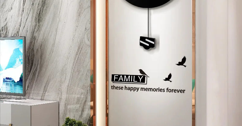Wall Clock for Living Room, Creative Fashion, Modern Simple Home Swing Clock