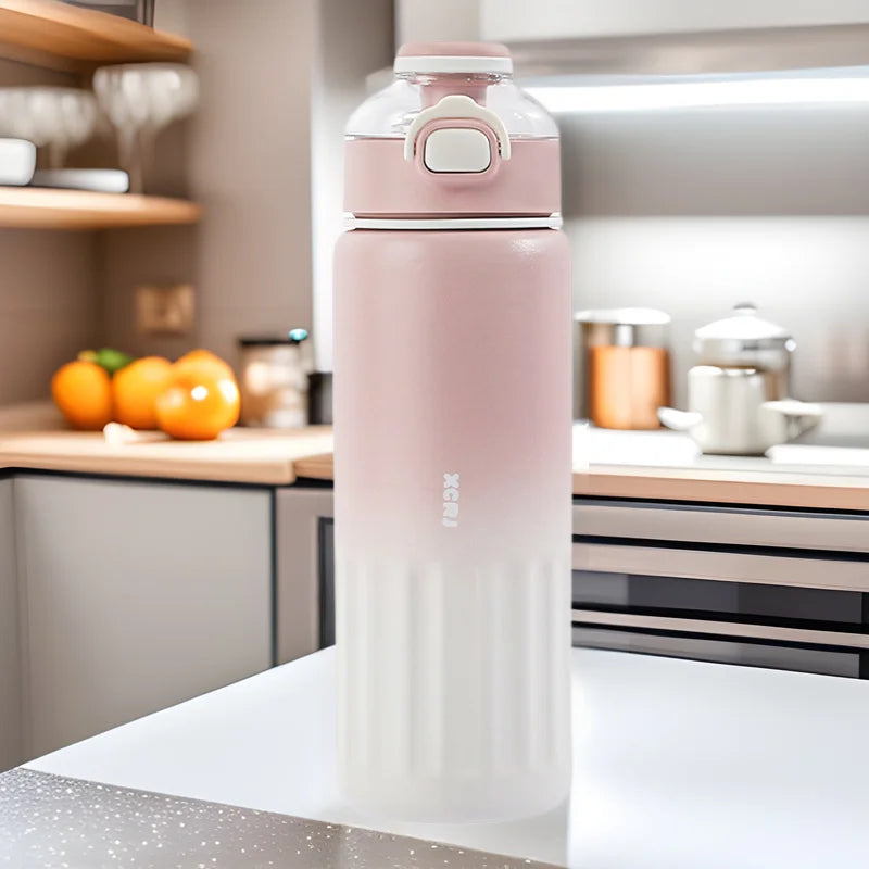 800ml Thermos Water Bottle Straw Cup Stainless Steel Car Thermal Sports Water Cup Large Capacity Cold and Hot Thermal Travel Mug